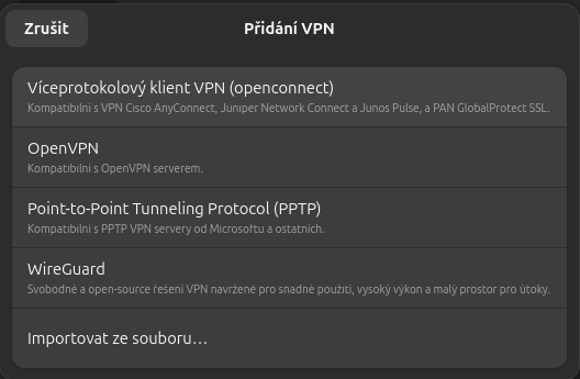 Přidat VPN 2